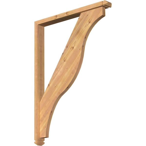 Ekena Millwork Funston Arts and Crafts Smooth Bracket w/ Offset Brace, Western Red Cedar, 3 1/2"W x 32"D x 44"H BKT0402X32X44FST03SWR - main